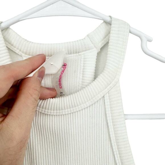 COMMANDO Women Studio Ribbed Haltered Neck Tank Top White Size Small/Medium - Picture 3 of 6